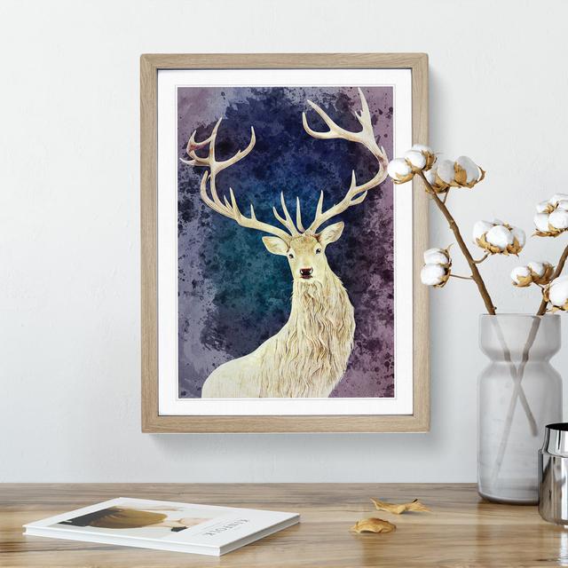 View of the Stag No.5 - Picture Frame Graphic Art Alpen Home Size: 46cm H x 34cm W, Frame Colour: Oak on Productcaster.