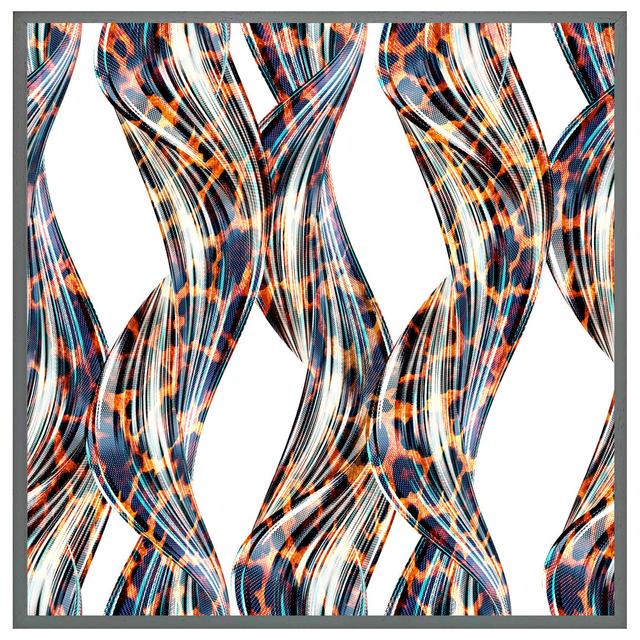 Khemisset Snake & Leopard Skin - Print Metro Lane Size: 51cm H x 51cm W x 4cm D, Format: Grey Framed on Productcaster.