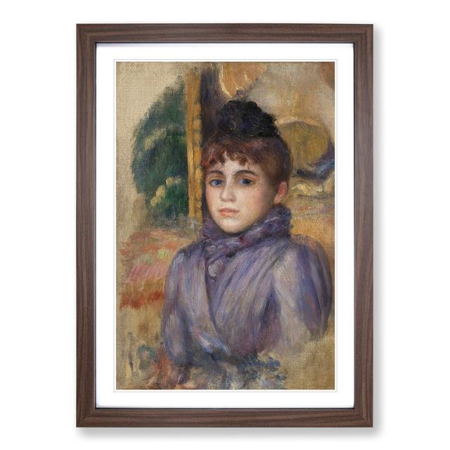 Portrait of a Young Woman by Pierre-Auguste Renoir - Picture Frame Painting East Urban Home Frame Option: Walnut Framed, Size: 48cm H x 36cm W x 2cm D on Productcaster.