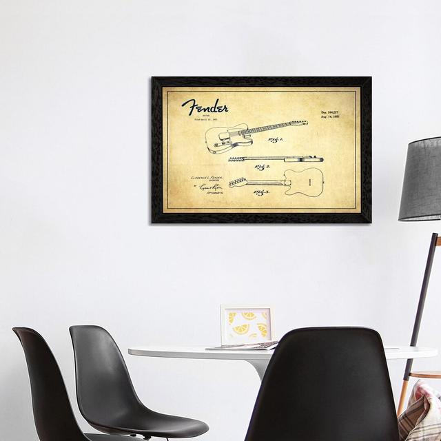 Fender Guitar by Aged Pixel - Graphic Art Print on Canvas Brayden Studio Size: 45.72cm H x 66.04cm W x 3.81cm D, Frame Option: Black Framed on Productcaster.