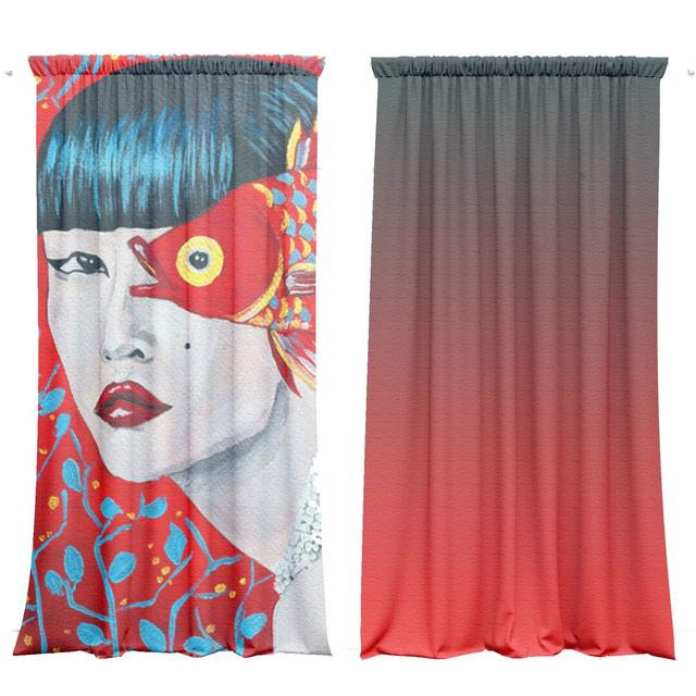 Bensky Fish Slot Top Blackout Sliding Panel Curtains (Set of 2) 17 Stories Panel Size: Width 147 x Drop 200cm on Productcaster.