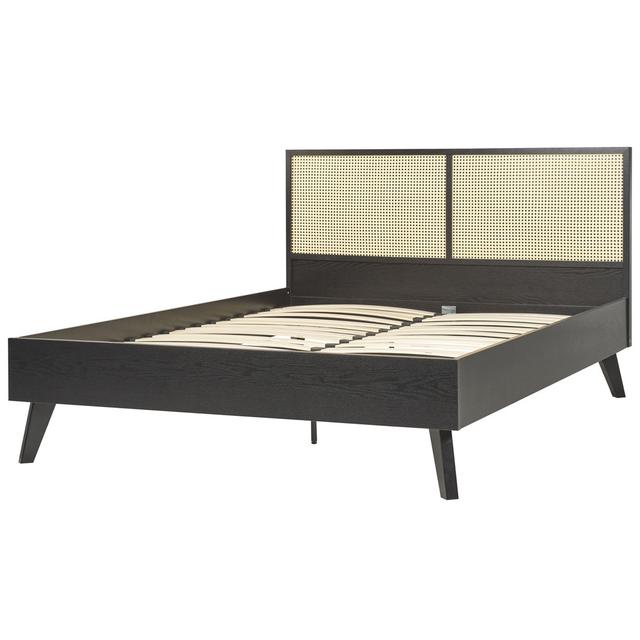 Adedapo Platform Bed 17 Stories Colour: Black, Size: European Double (140 x 200cm) on Productcaster.