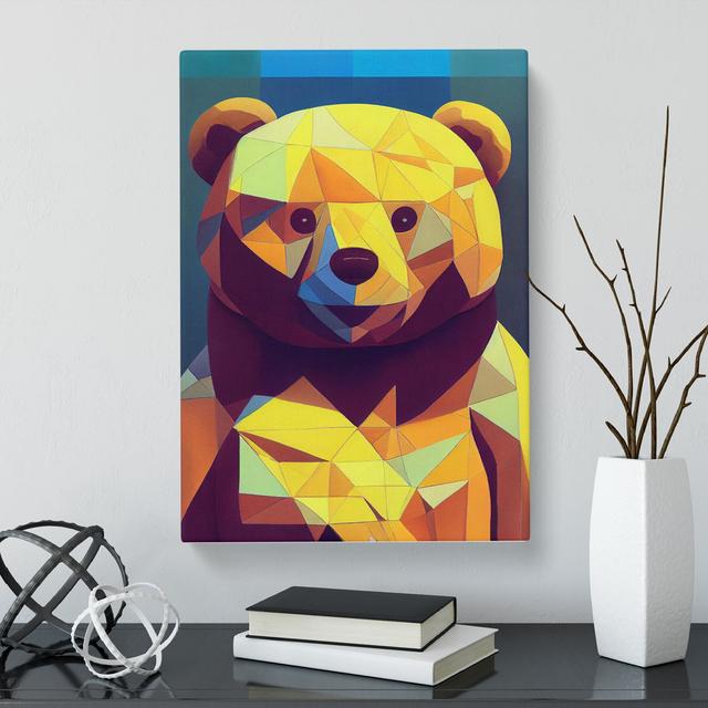 CAN-V0523-2480X Teddy Bear Geometric - Wrapped Canvas Print Harriet Bee Size: 50cm H x 35cm W x 3cm D on Productcaster.