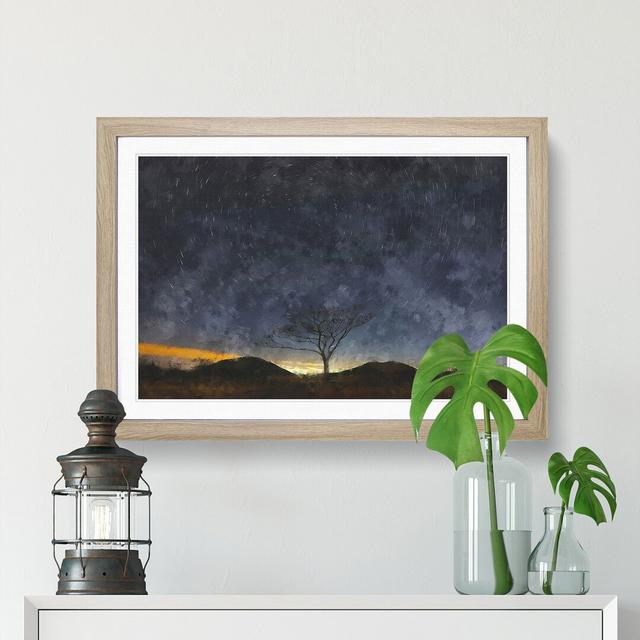 Stars Above the Tree in South Korea - Picture Frame Graphic Art Print East Urban Home Format: Oak Framed, Size: 62cm H x 87cm W x 2cm D on Productcaster.