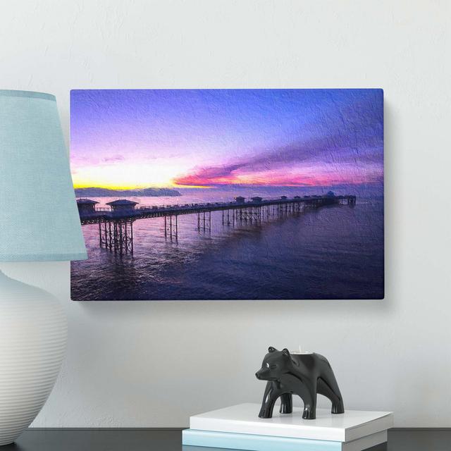 Pier In Llandudno Wales - Wrapped Canvas Painting East Urban Home Size: 50.8 cm H x 76.2 cm W on Productcaster.