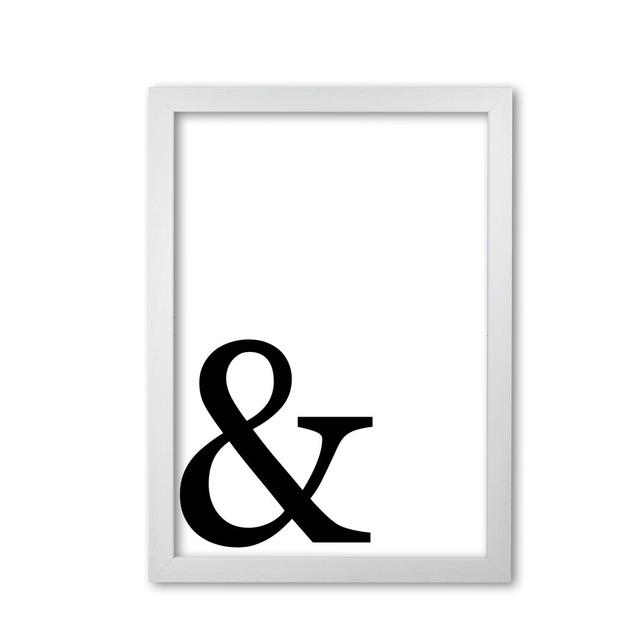 Ampersand - Typography Print on Paper East Urban Home Format: White Grain Frame, Size: 42 cm H x 30 cm W x 5 cm D on Productcaster.