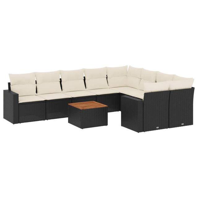 62 cm breites Outdoor-Sitzgruppen-Set mit Kissen DEvidaxl Farbe des Kissens: Beige, Rahmenfarbe: Schwarz on Productcaster.