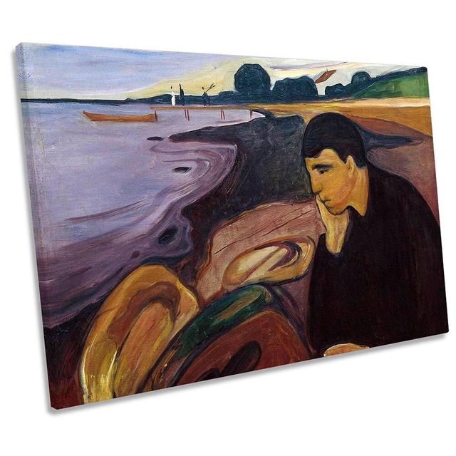 Edvard Munch Melancholy Picture CANVAS WALL ART Print Rosalind Wheeler Size: 81.3cm H x 121.9cm W x 4cm D on Productcaster.