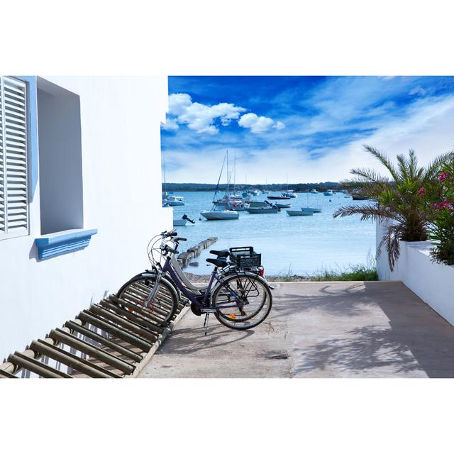 Bicycles Parking Lot - Wrapped Canvas Print Longshore Tides Size: 51cm H x 76cm W x 3.8cm D on Productcaster.