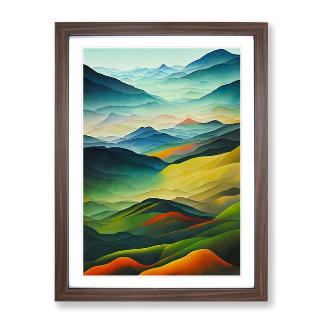 Mountain Landscape Painted No.3 - Picture Frame Graphic Art Alpen Home Frame Colour: Brown, Size: 46cm H x 34cm W on Productcaster.