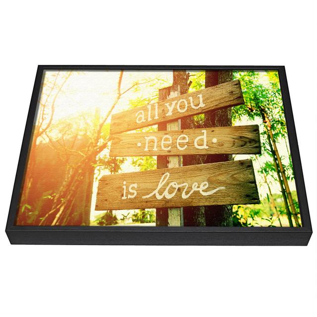 All You Need Is Love - Single Picture Frame Photograph on Canvas Ebern Designs Size: 66cm H x 106.6cm W x 10cm D on Productcaster.