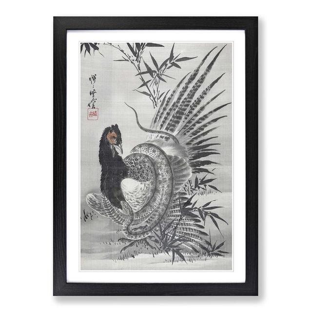 Pheasant Caught by a Snake by A Snake - Picture Frame Painting Print East Urban Home Size: 36cm H x 27cm W x 2cm D, Frame Option: Black Framed on Productcaster.