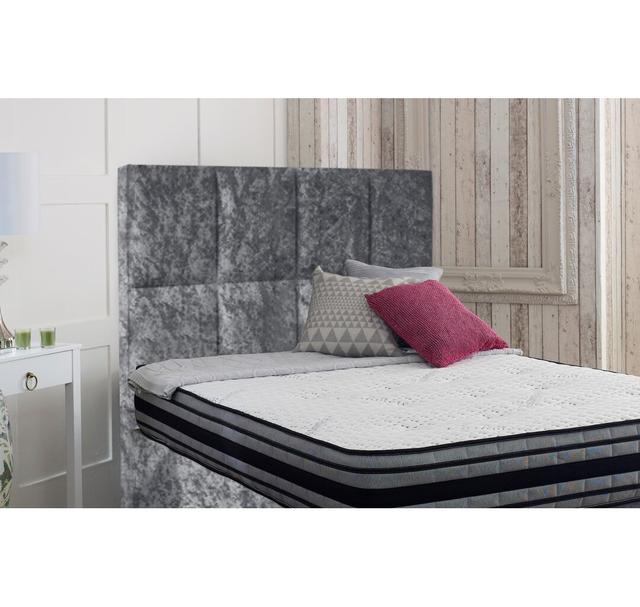 Arguello Upholstered Headboard Rosdorf Park Size: Single (3'), Colour: Silver on Productcaster.