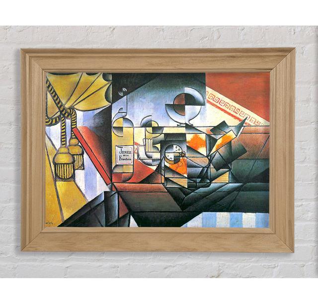 Juan Gris Clock And Bottle Jerez De La Frontera Framed Print Ivy Bronx Format: Natural Framed Paper, Size: 21cm H x 42cm W x 8cm D on Productcaster.