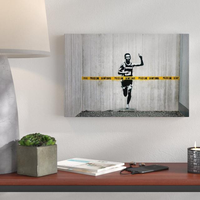 Police Line, do not Cross by Banksy - Wrapped Canvas Graphic Art Print East Urban Home Size: 61 cm H x 91 cm W x 3 cm D on Productcaster.