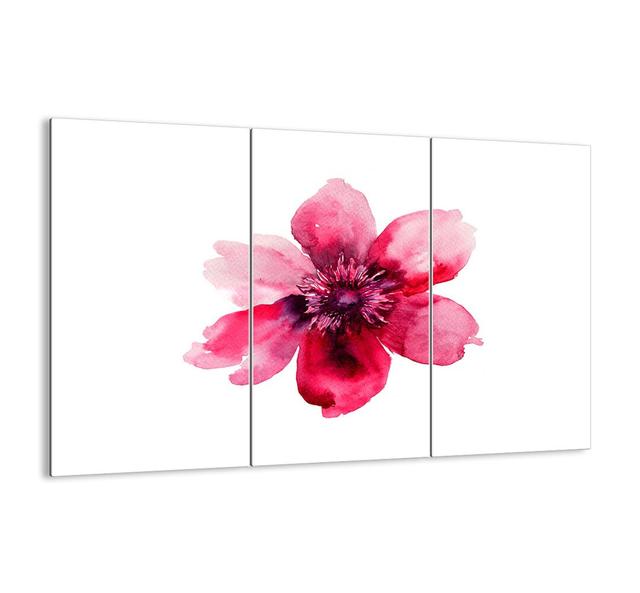 Carmine Fragrant Kiss - 3 Piece Unframed Graphic Art Print Set on Glass Ebern Designs Size: 110cm H x 165cm W x 1.8cm D on Productcaster.