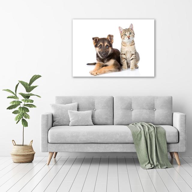 Hund und Katze - Ungerahmte Kunstdrucke auf Leinwand Brayden Studio on Productcaster.