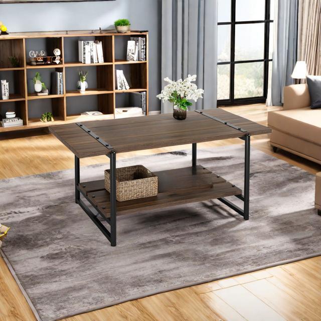 Adhya Coffee Table with Storage Borough Wharf Table Top Colour: Brown on Productcaster.