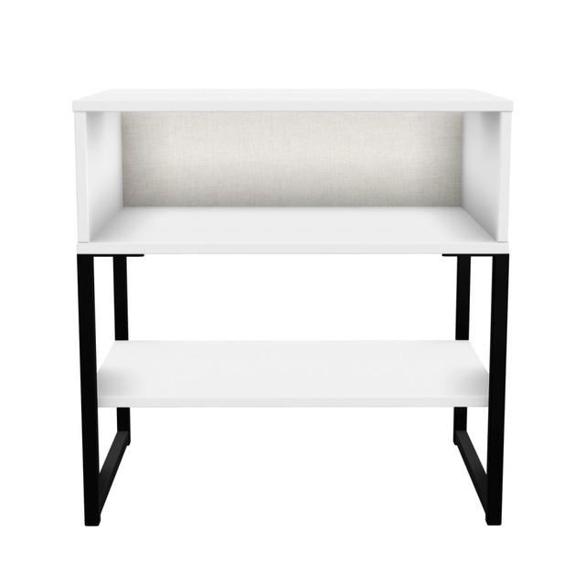 Diego Fully Assembled Diego - Black Sleigh (G) 1 Open 1 Shelf Bedside Ebern Designs Colour: White on Productcaster.