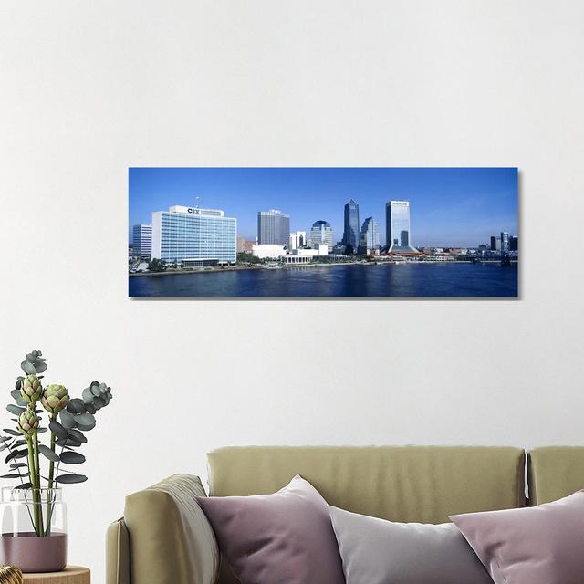 Buildings At The Waterfront, St. John's River, Jacksonville, Florida, USA - Wrapped Canvas Panoramic Print Ebern Designs Size: 40.64cm H x 121.92cm W on Productcaster.