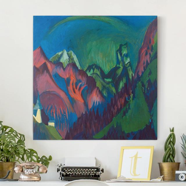 Leinwandbild Tinzenhorn, Zügenschlucht bei Monstein von Ernst Ludwig Kirchner Union Rustic Format: Recycelte Canvas 330g/m², Größe: 120 cm H x 120 cm on Productcaster.