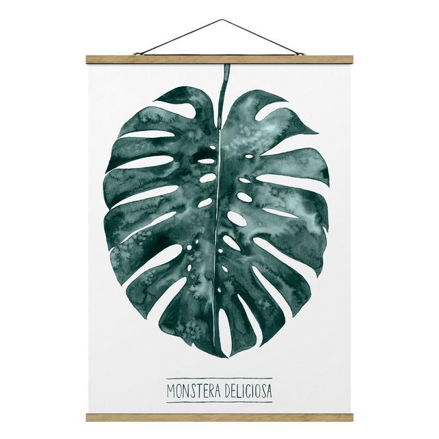 Stoffbild Emerald Green Monstera Deliciosa Sansibar Home Größe: 133,5 cm H x 100 cm B x 0,3 cm T on Productcaster.