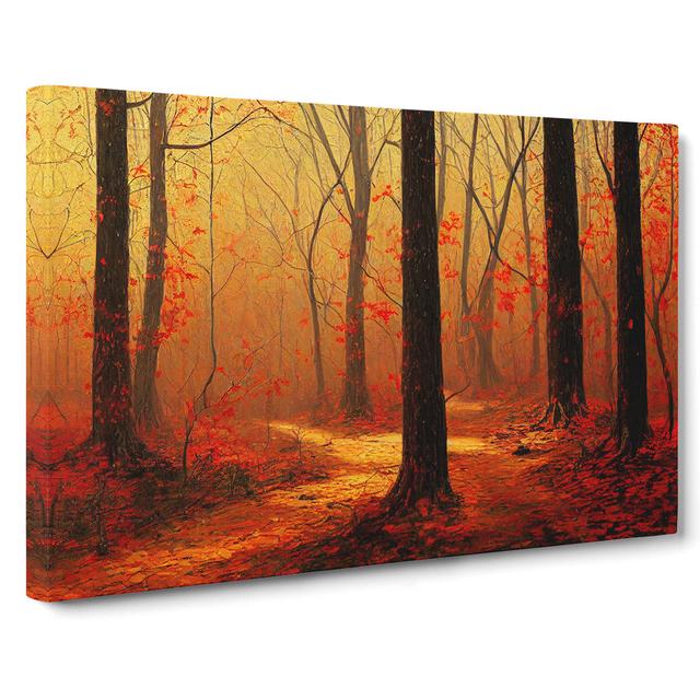 Pretty Autumn Forest - Wrapped Canvas Graphic Art Alpen Home Size: 40cm H x 60cm W x 3cm D on Productcaster.