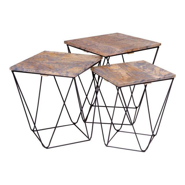 Newtown 3 Piece Nest of Tables Williston Forge Colour (Table Top): Brown on Productcaster.