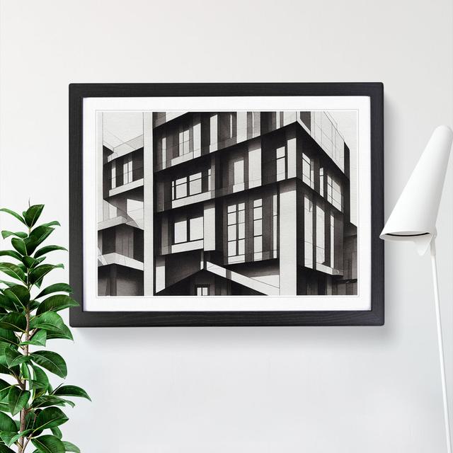 Desirable Modern Architecture - Picture Frame Graphic Art 17 Stories Size: 25cm H x 34cm W x 2cm D, Frame Colour: Black on Productcaster.