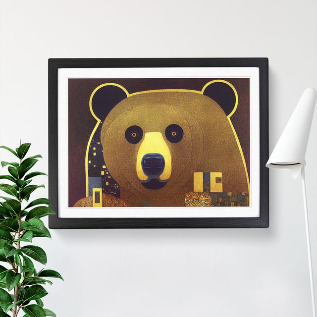 An Astonishing Bear Abstract - Single Picture Frame Print Alpen Home Frame Option: Black, Size: 34cm H x 46cm W x 2cm D on Productcaster.