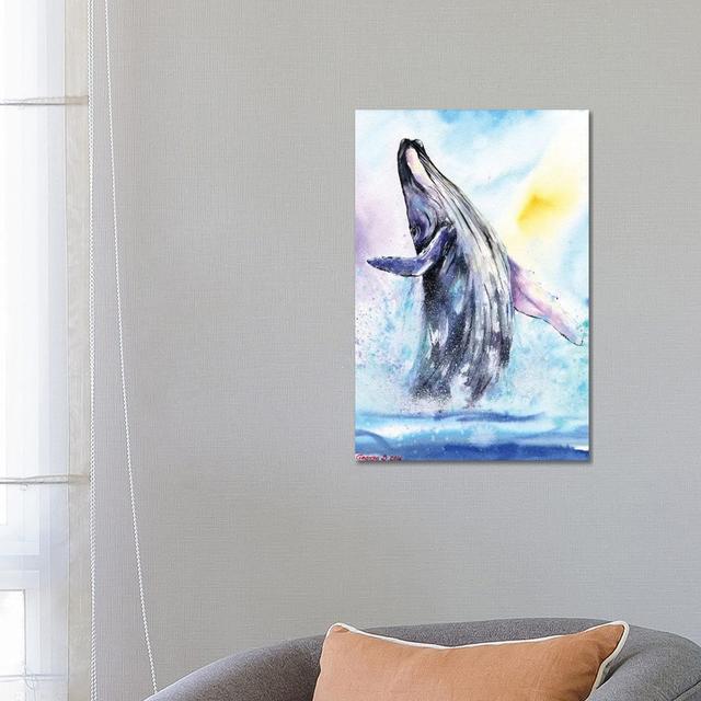 Whale by George Dyachenko - Wrapped Canvas Painting Breakwater Bay Size: 66.04cm H x 45.72cm W x 3.81cm D on Productcaster.