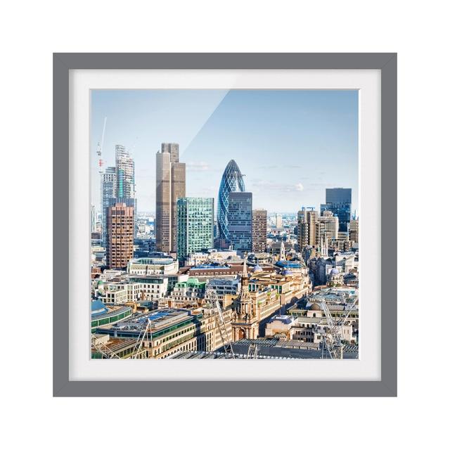 City of London Framed Photographic Art Print East Urban Home Rahmenoptionen: Mattes Grau, Size: 70 cm H x 70 cm B on Productcaster.