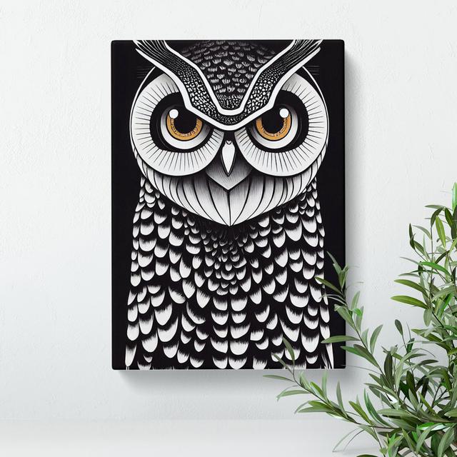 A Fearless Owl - Wrapped Canvas Print Alpen Home Size: 76cm H x 50cm W x 3cm D on Productcaster.