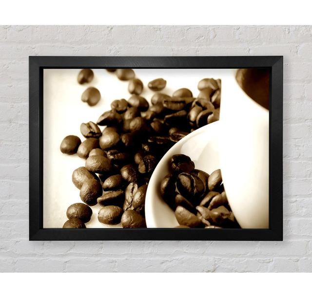 Coffee Cup With Beans - Single Picture Frame Art Prints Bright Star Size: 59.7cm H x 84.1cm W x 3.4cm D on Productcaster.