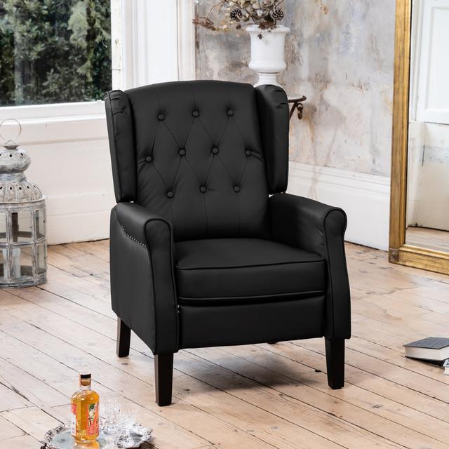 Manuell verstellbarer Relaxsessel Aloysia ClassicLiving Polsterfarbe: Schwarz on Productcaster.