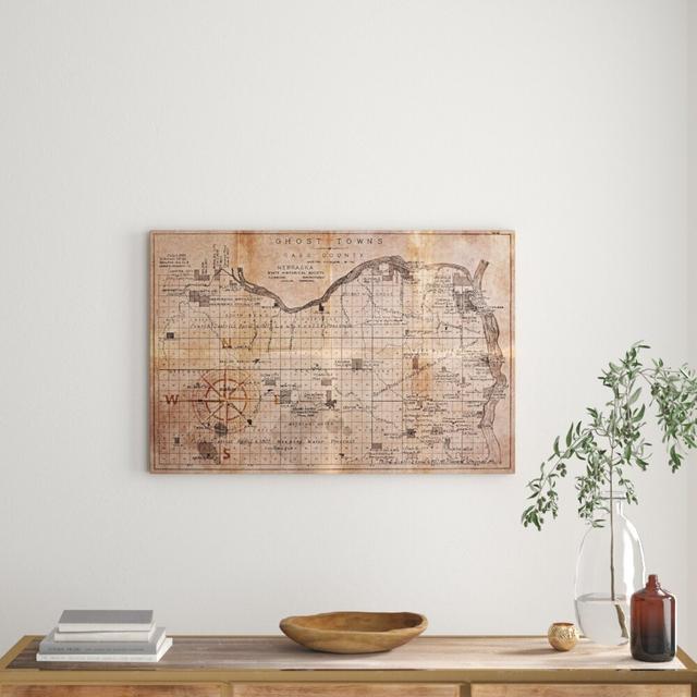 Ghost Towns Map 1866 by Oliver Gal - Wrapped Canvas Print East Urban Home Size: 61 cm H x 91.4 cm W on Productcaster.