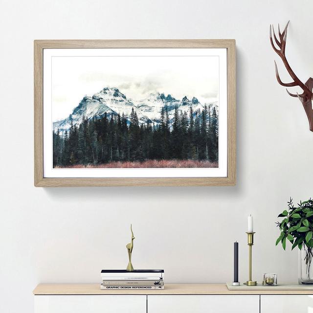 Snow upon the Mountains in Canada - Picture Frame Painting Print East Urban Home Frame Option: Oak Framed, Size: 24cm H x 33cm W x 2cm D on Productcaster.