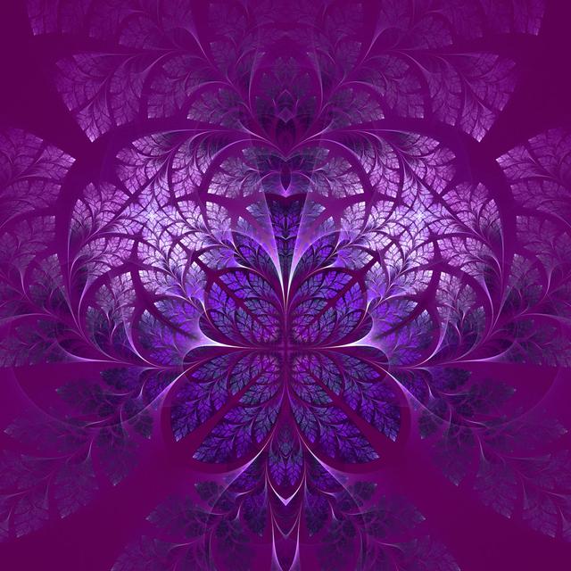 Rollingdam Fabulous Purple Fractal - Wrapped Canvas Graphic Art ClassicLiving Size: 76cm H x 76cm W x 3.8cm D on Productcaster.