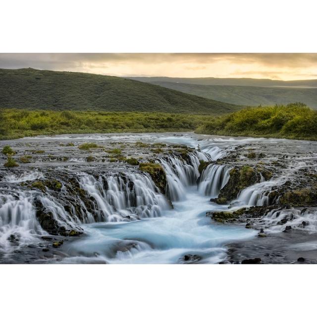 Evening at Bruarfoss - Wrapped Canvas Photograph Alpen Home Size: 81cm H x 122cm W on Productcaster.