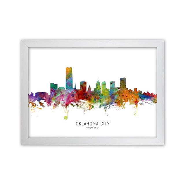 Oklahoma City Skyline by Michael Tompsett - Print Latitude Run Format: White Framed, Size: 34cm H x 46cm W x 3cm D on Productcaster.