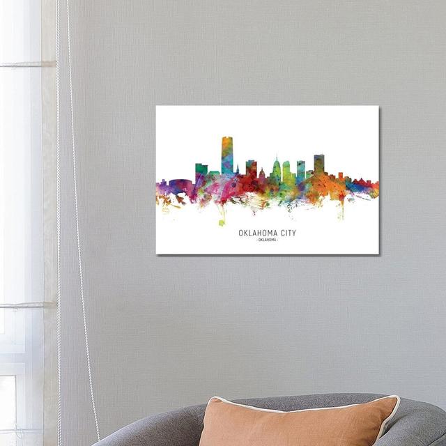 Oklahoma City Skyline by Michael Tompsett - Wrapped Canvas Painting Latitude Run Size: 45.72cm H x 66.04cm W x 3.81cm D on Productcaster.