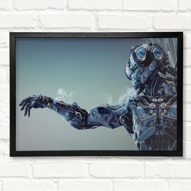 Robot Suit Smoking - Closed Corner Frame Art Print on Wood Latitude Run Size: 21cm H x 29.7cm W on Productcaster.