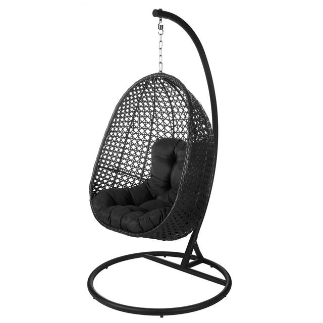 Bart Swing Chair with Stand Bloomsbury Market Colour: Black on Productcaster.