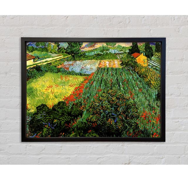 Van Gogh Feld mit Mohnblumen - Einzelner Bilderrahmen Kunstdrucke auf Leinwand Marlow Home Co. Größe: 100 cm H x 141,4 cm B x 3,3 cm T on Productcaster.