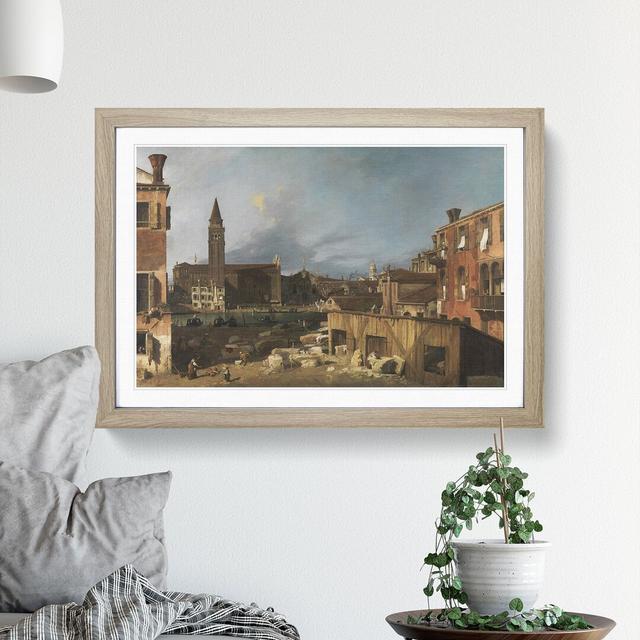 The Stonemasons Yard by Giovanni Canaletto - Picture Frame Painting East Urban Home Size: 27cm H x 36cm W x 2cm D, Frame Option: Oak Framed on Productcaster.