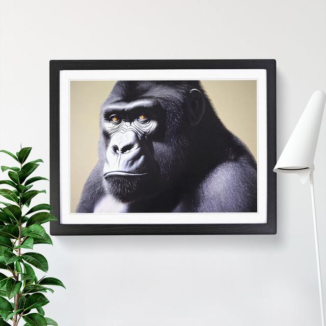 Outstanding Gorilla - Single Picture Frame Print 17 Stories Size: 46cm H x 64cm W x 2cm D, Frame Colour: Black on Productcaster.