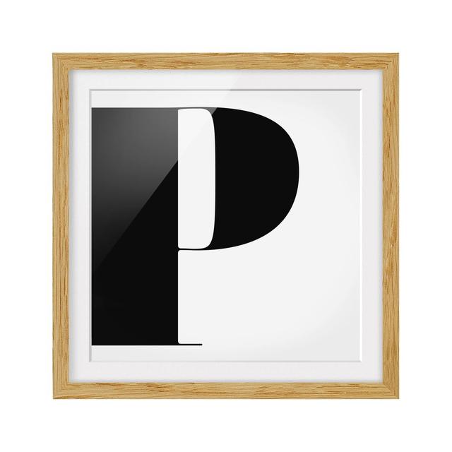 Roman Type Letter P Framed Textual Art East Urban Home Frame Options: Natural oak, Size: 50cm H x 50cm W on Productcaster.