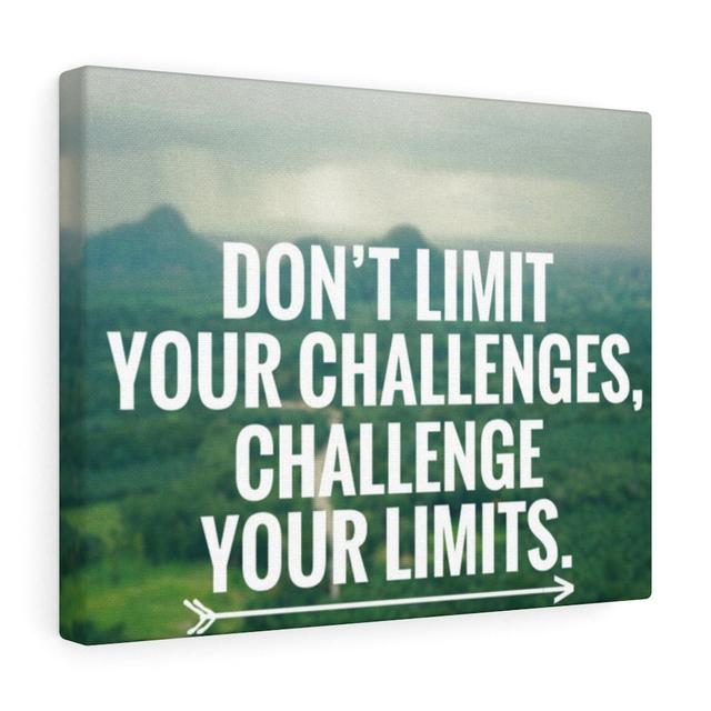 Don't Limit Your Challenges - Wrapped Canvas Print Blue Elephant Size: 30cm H x 41cm W on Productcaster.