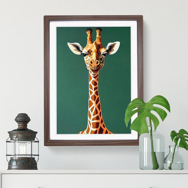 Contemporary Giraffe - Single Picture Frame Print Natur Pur Size: 64cm H x 46cm W x 2cm D, Frame Colour: Walnut on Productcaster.