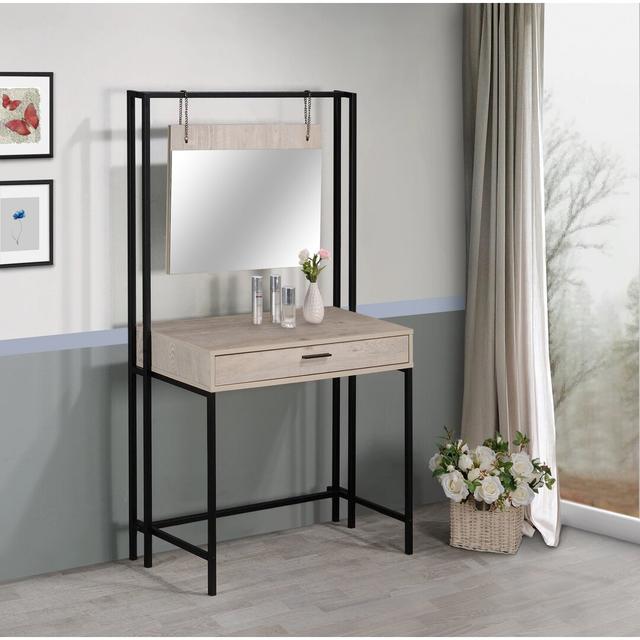 Goguen Dressing Table with Mirror Williston Forge Colour: Brown on Productcaster.